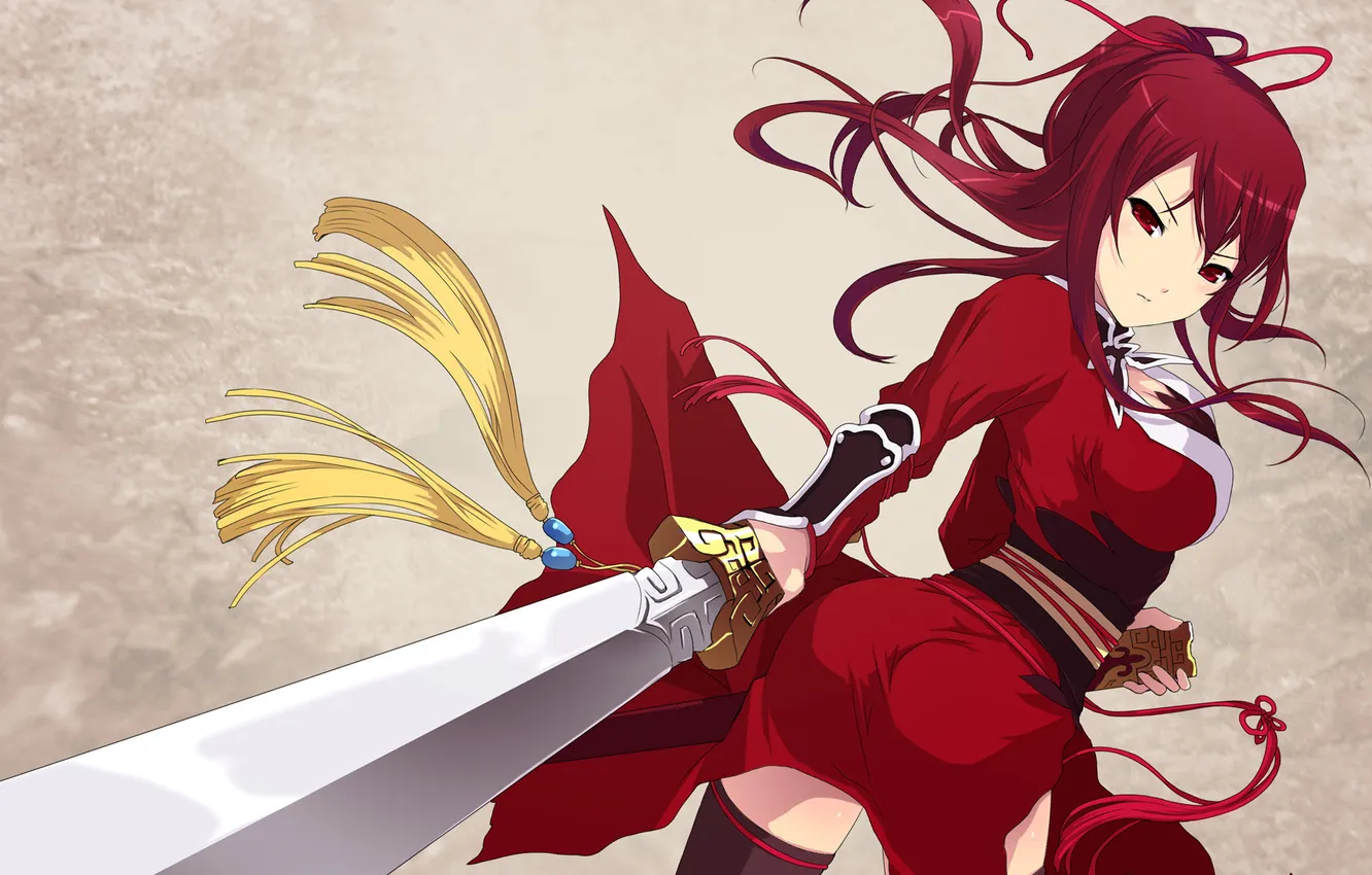 Photo wallpaper girl, sword, sorry