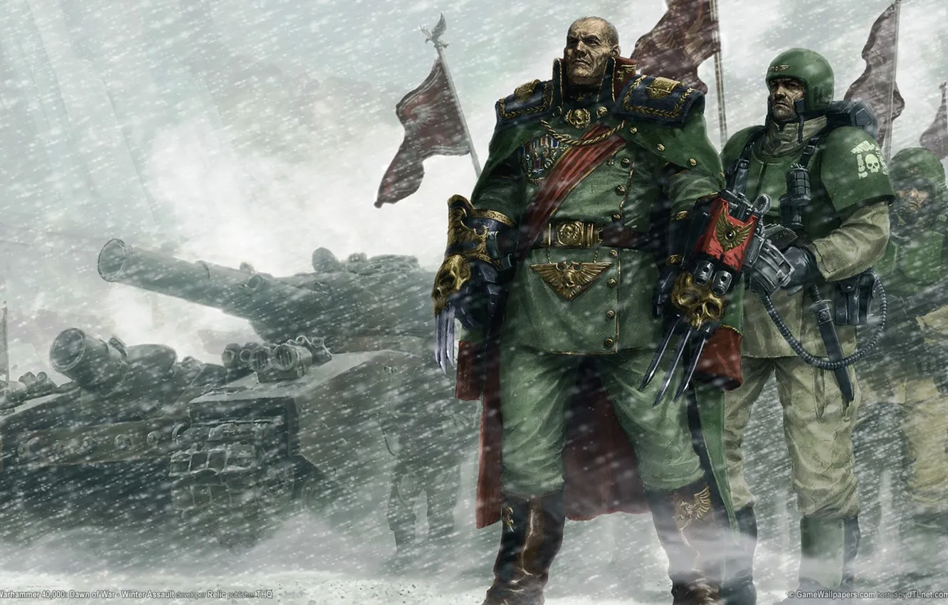 Photo wallpaper tank, Warhammer, 40k, Lord-General, DoW, Imperial guard, The Sword, Winter Assault