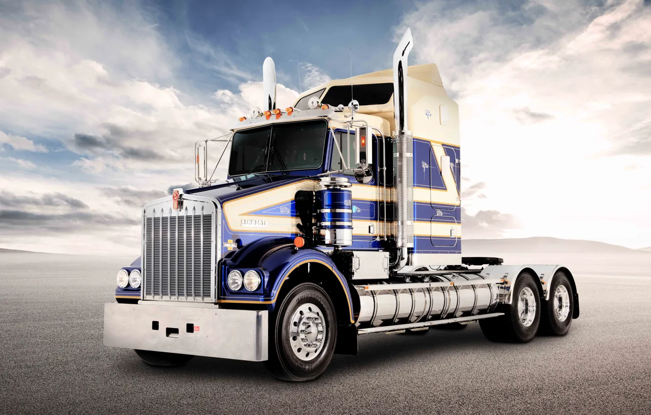 Photo wallpaper Clouds, Truck, USA, USA, America, Truck, Kenworth, America