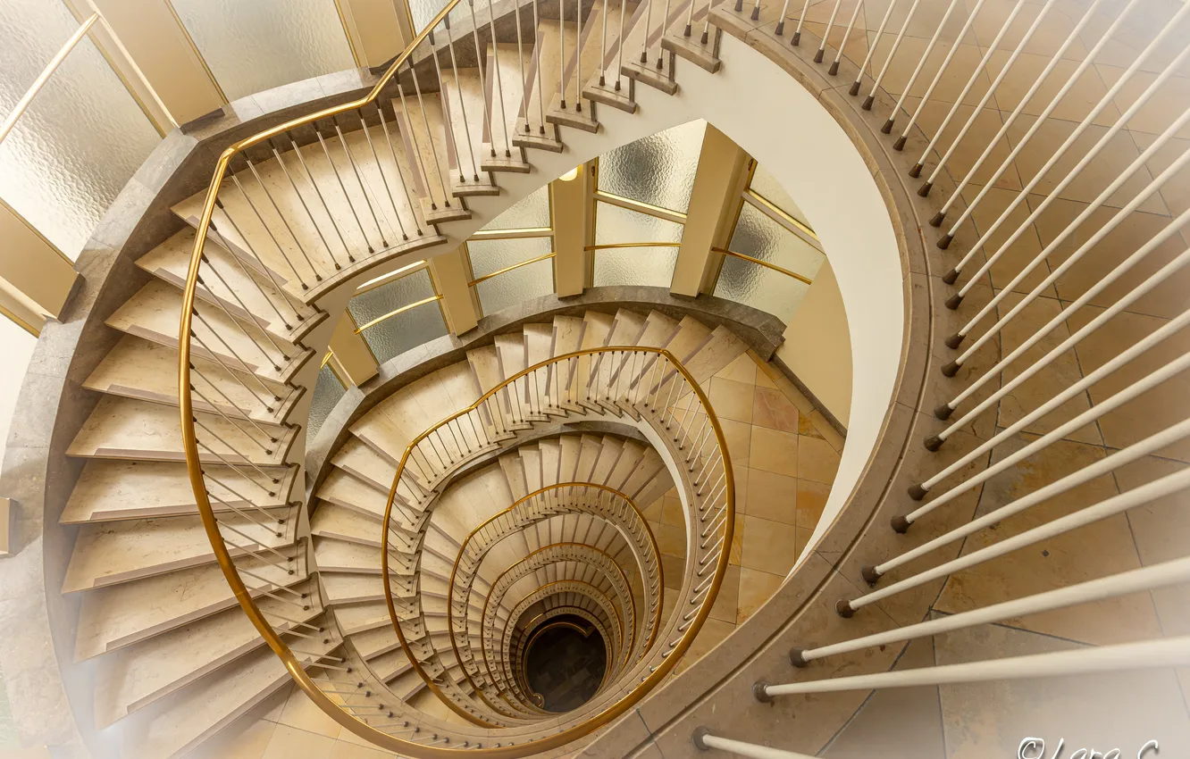 Photo wallpaper ladder, stage, PERILLA, spiral staircase