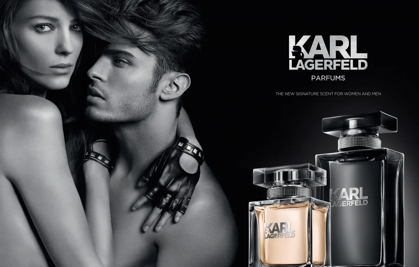 Photo wallpaper spirit, bottle, brands, perfumes, Karl Lagerfeld