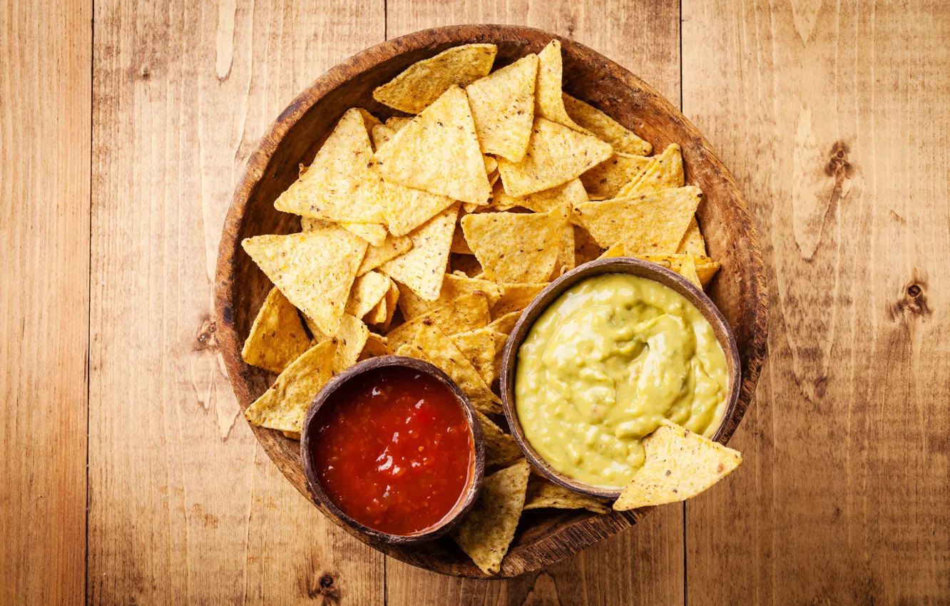 Photo wallpaper table, background, Board, Cup, sauce, ketchup, chips
