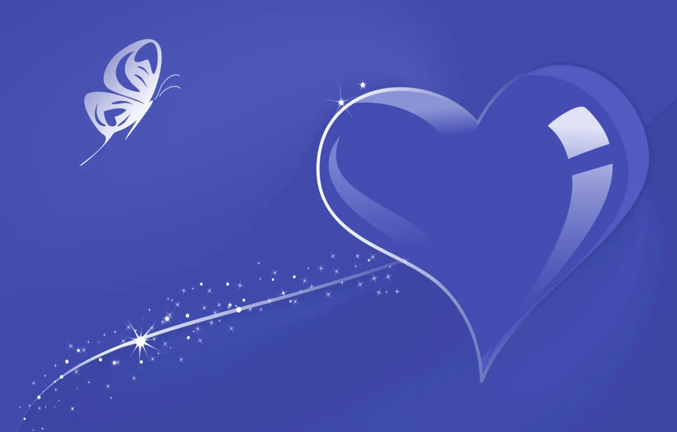 Photo wallpaper abstraction, butterfly, heart, vector, lovers, Valentin
