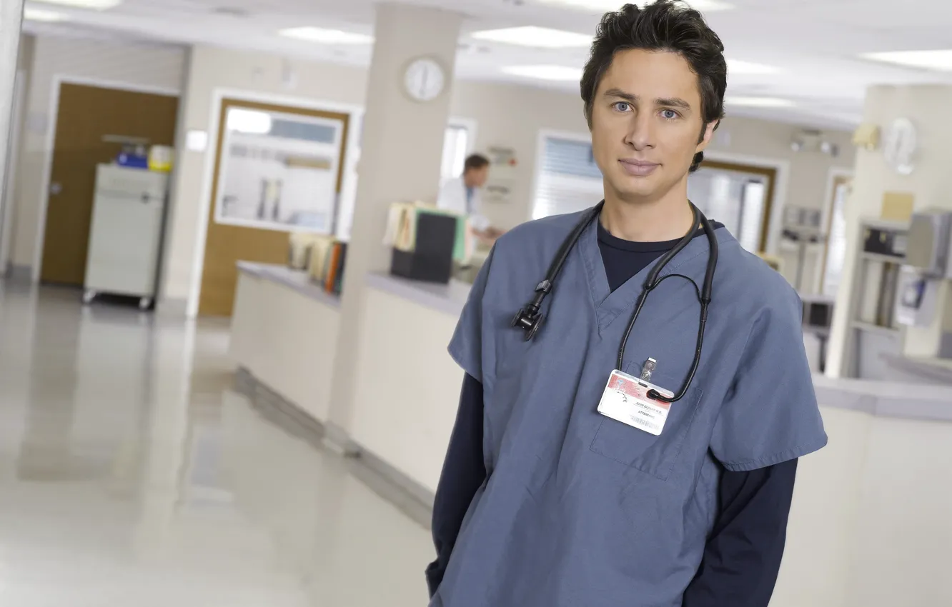 Photo wallpaper look, pose, the series, Scrubs, clinic, Zach Braff, Zach Braff, John Dorian