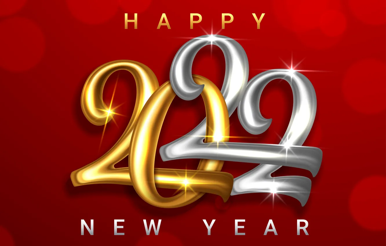 Photo wallpaper gold, new year, figures, golden, New Year, decoration, Happy, Sparkling