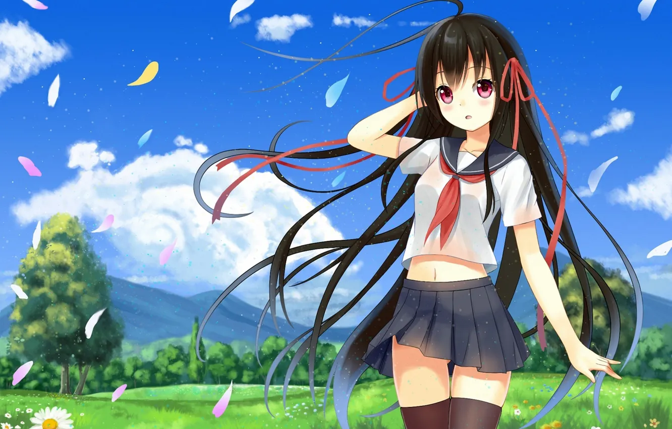 Photo wallpaper girl, flowers, nature, art, setona, daice