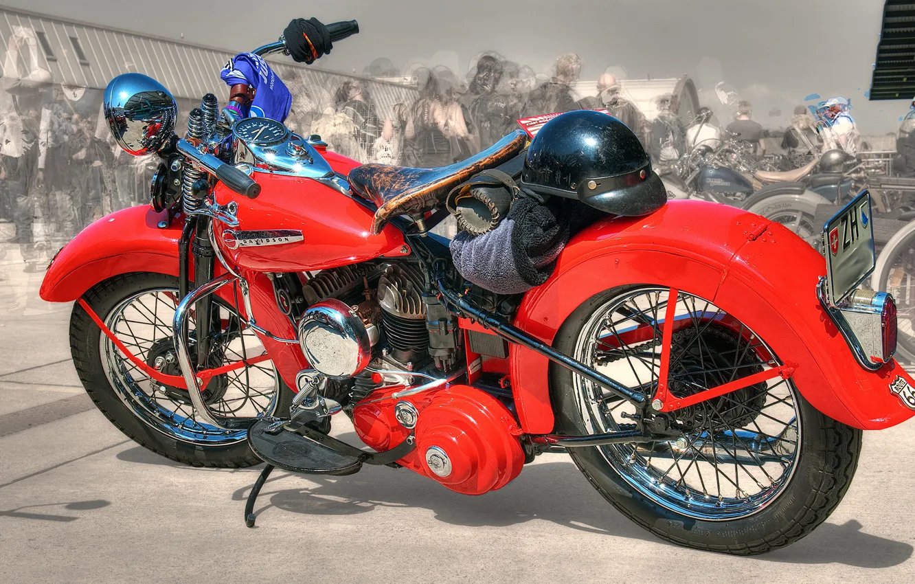 Photo wallpaper red, design, style, background, HDR, motorcycle, form, bike