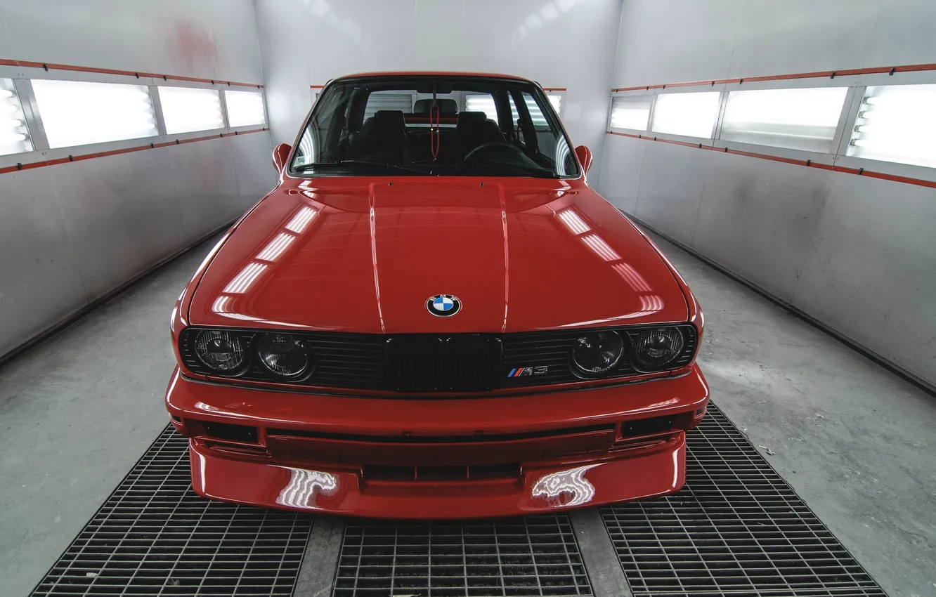 Photo wallpaper red, BMW, BMW, before, red, the front, front, E30