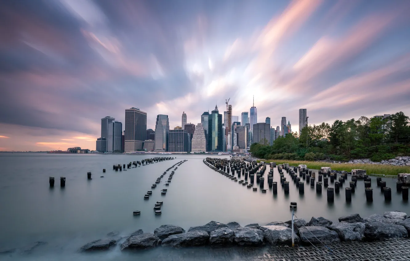 Wallpaper the city, New York, Brooklyn Heights for mobile and desktop