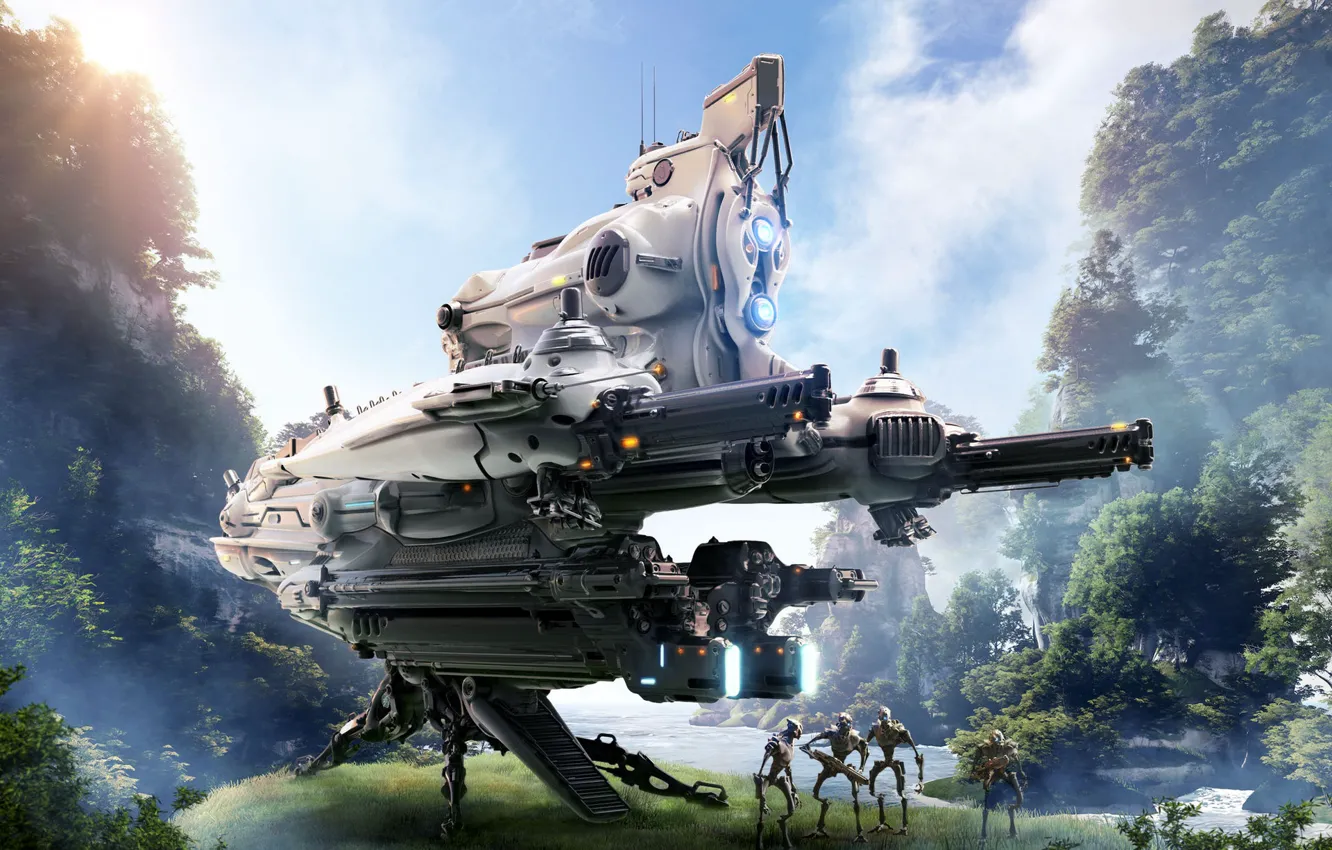 Photo wallpaper robot, weapons, camera, patrol, EDEN Guardians