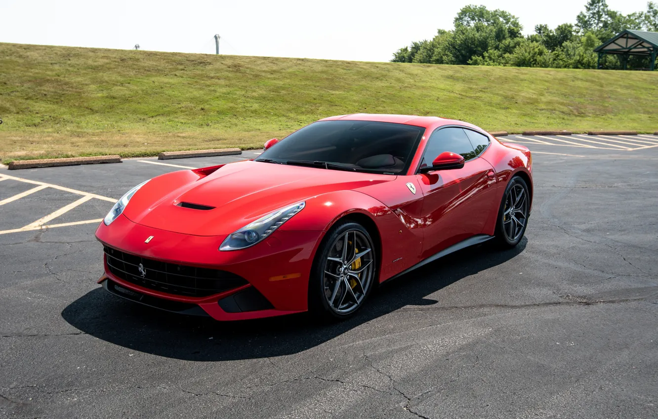 Photo wallpaper Ferrari, red, berlinetta, F12