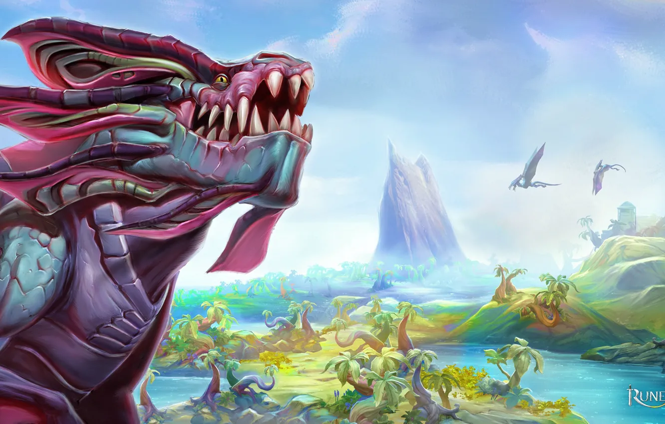 Photo wallpaper landscape, dragon, runescape