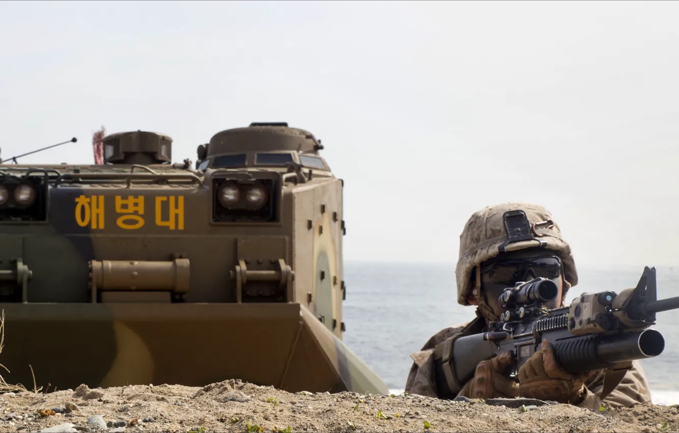 Photo wallpaper soldier, weapon, Korea, other
