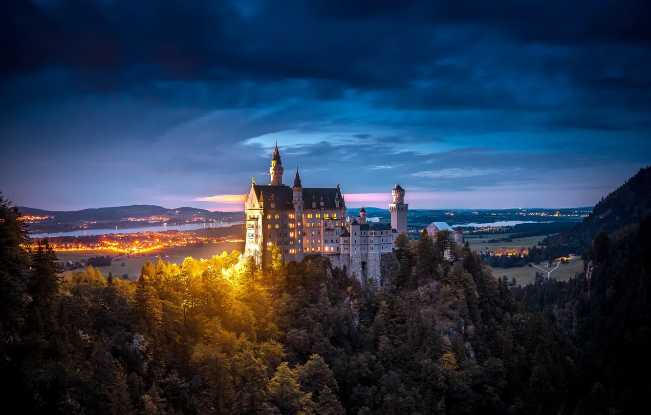 Photo wallpaper the sky, nature, castle, Germany, Neuschwanstein, deriba