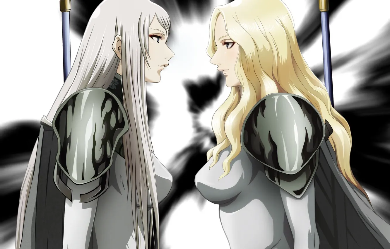 Photo wallpaper chest, girl, weapons, sword, armor, anime, warrior, blonde