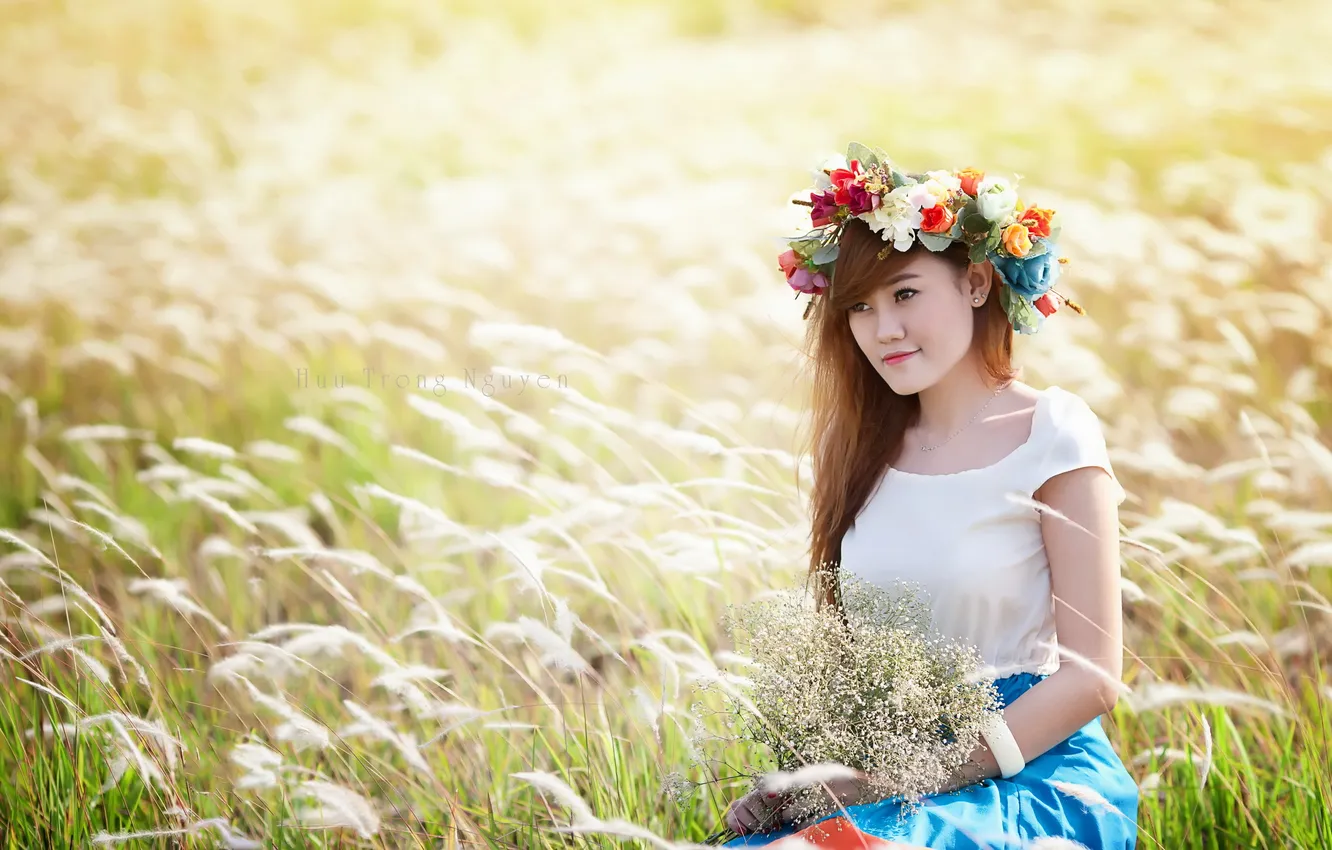 Photo wallpaper summer, girl, Asian
