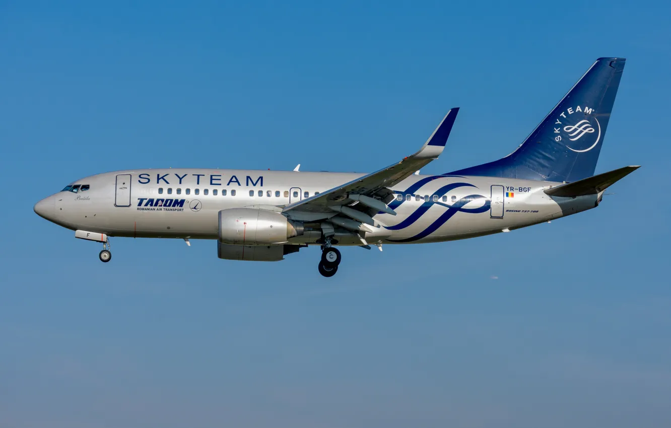 Photo wallpaper Boeing, TAROM Romanian, 737-700W