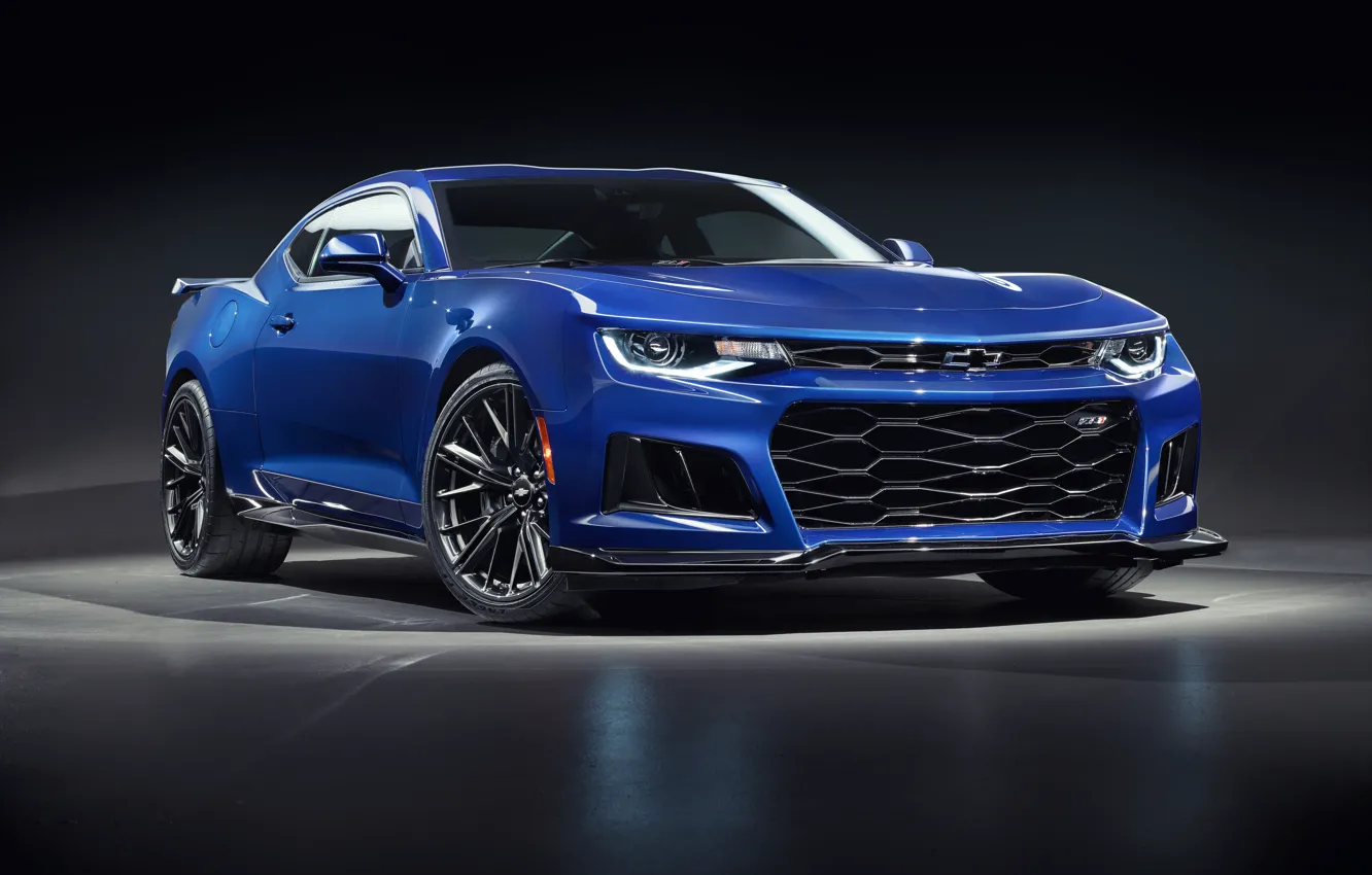 Photo wallpaper Chevrolet, Blue, Camaro, ZL1