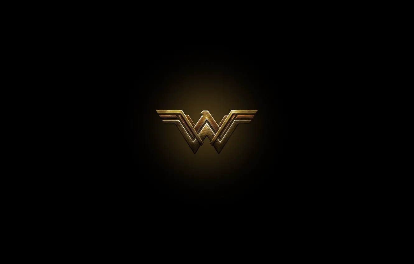 Photo wallpaper cinema, red, golden, logo, Wonder Woman, black, yellow, movie