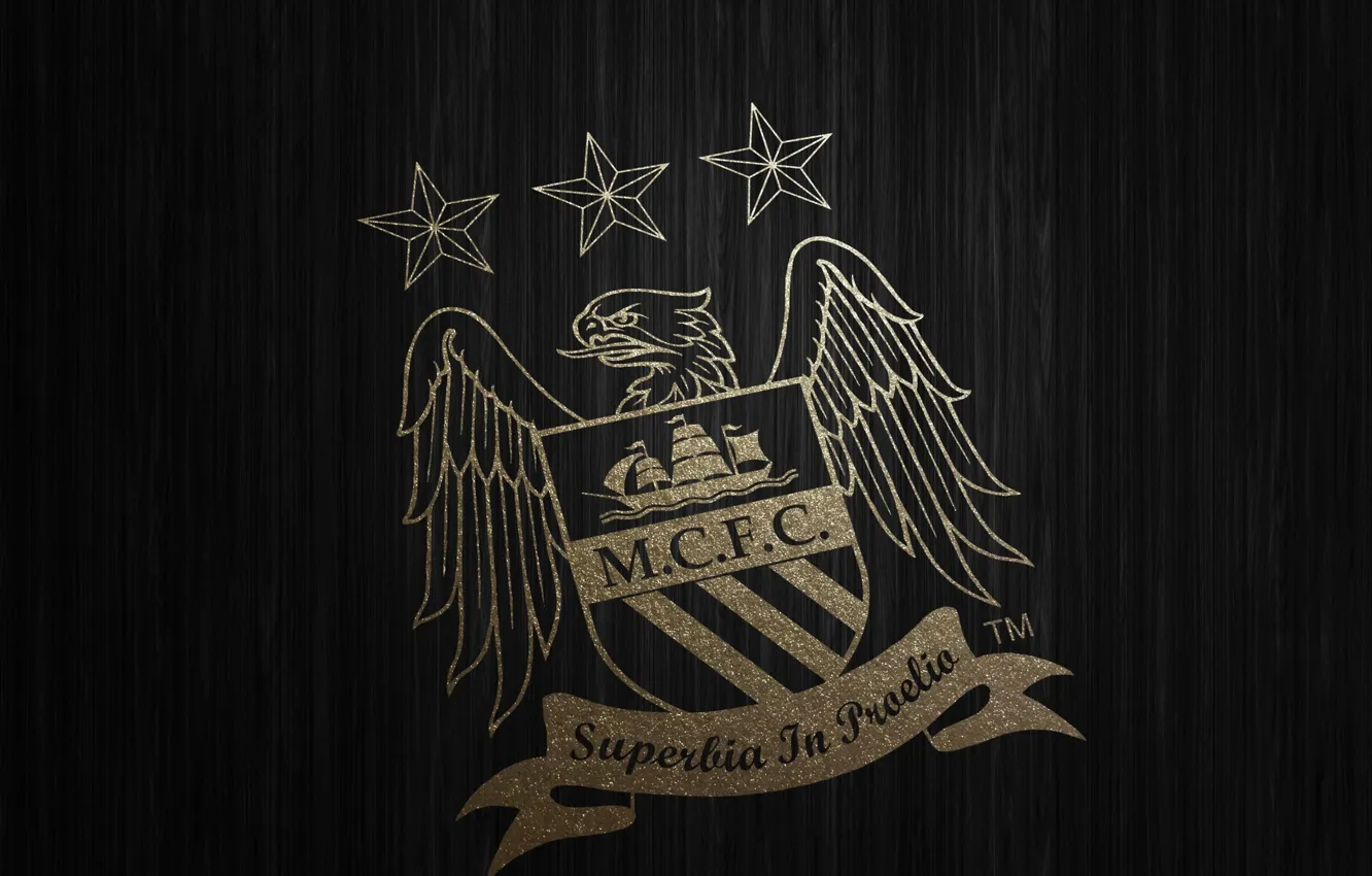 Photo wallpaper football, England, Manchester City FC, gold wallpaper
