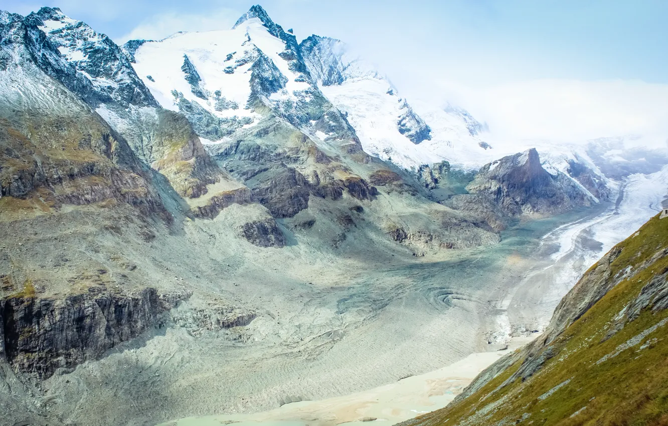 Photo wallpaper sky, landscape, nature, beautiful, winter, mountains, view, clouds