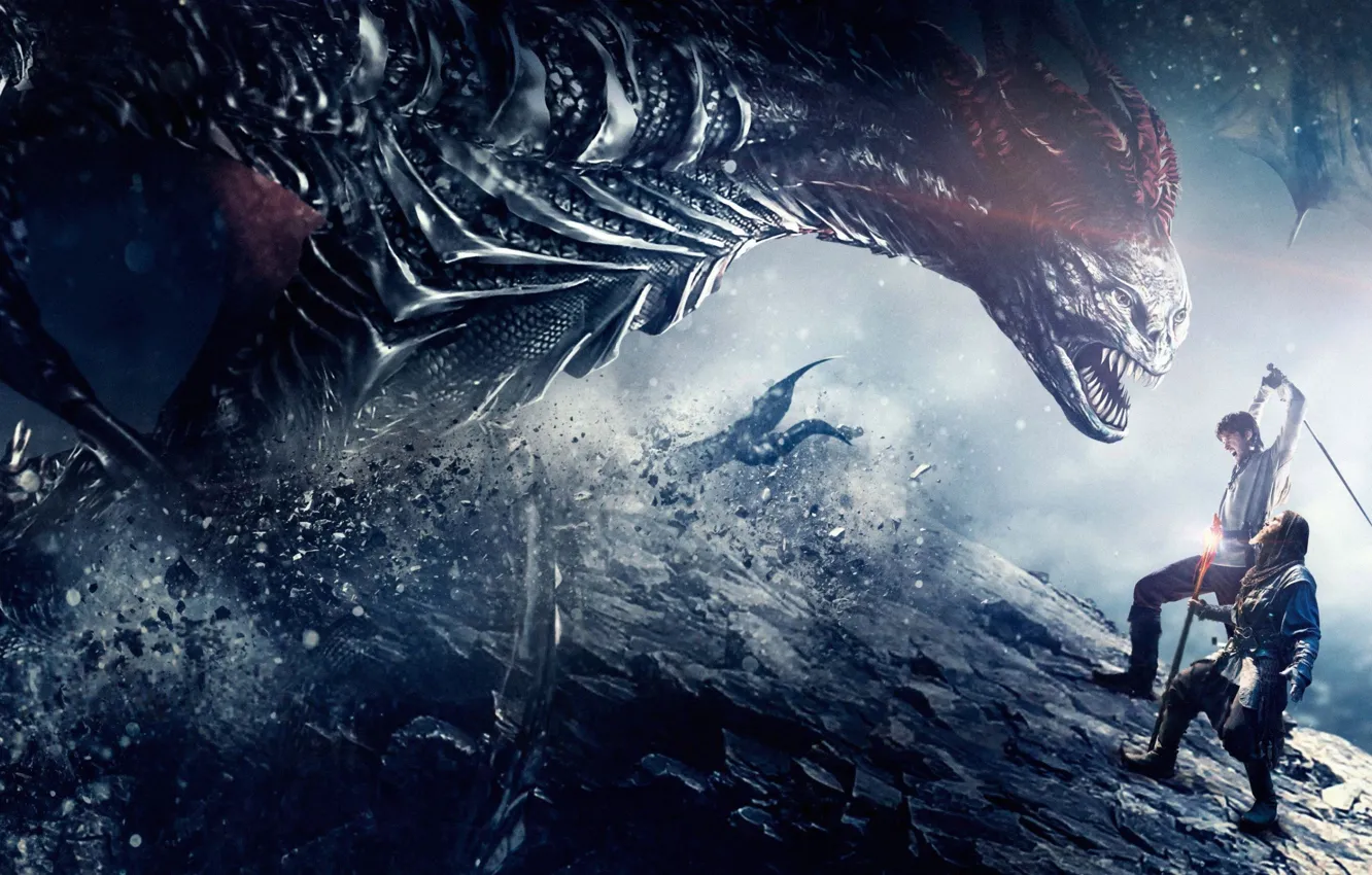 Photo wallpaper cinema, dark, battlefield, sword, rock, soldier, war, wings