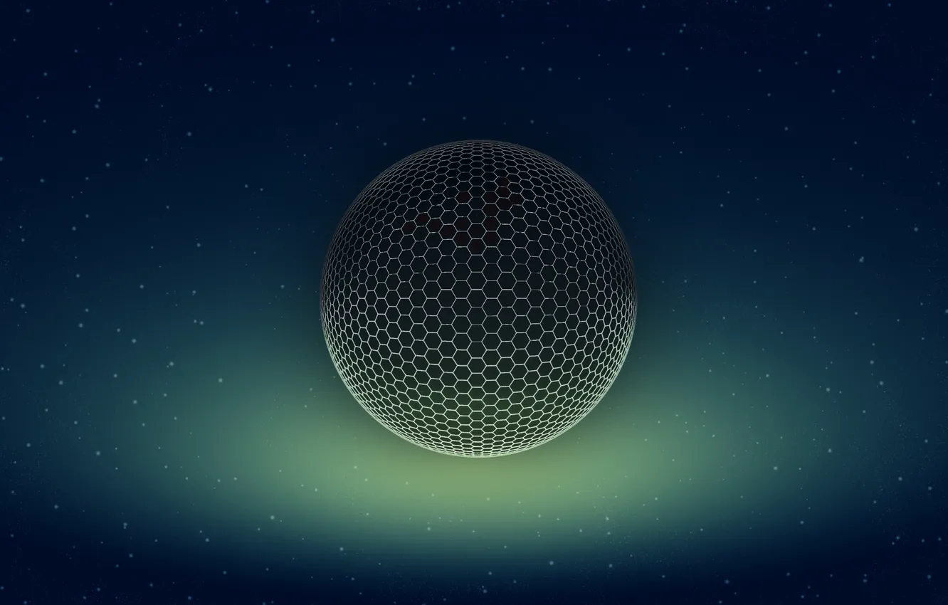 Photo wallpaper stars, mesh, glow, sphere