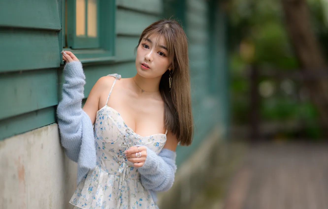 Photo wallpaper pose, dress, Asian