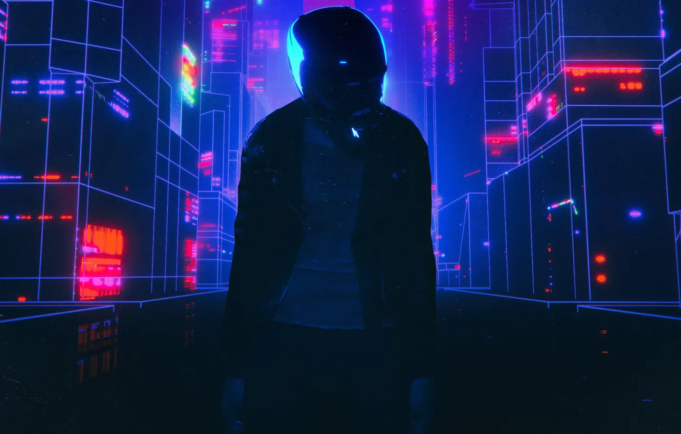 Photo wallpaper the city, style, music, rendering, fiction, graphics, people, art