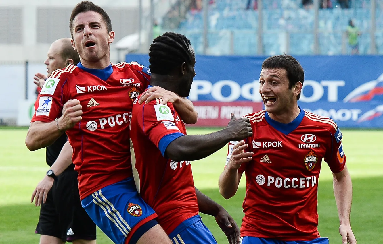 Photo wallpaper champion, PFC CSKA, Dzagoev, CSKA, CSKA, CSKA, Tosic, red blue