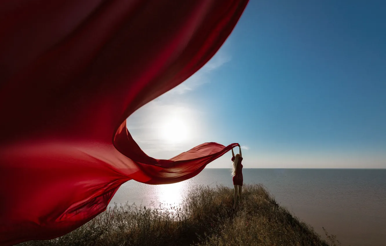 Photo wallpaper water, girl, view, dress, Sergey Gokk, Sergey Gokk