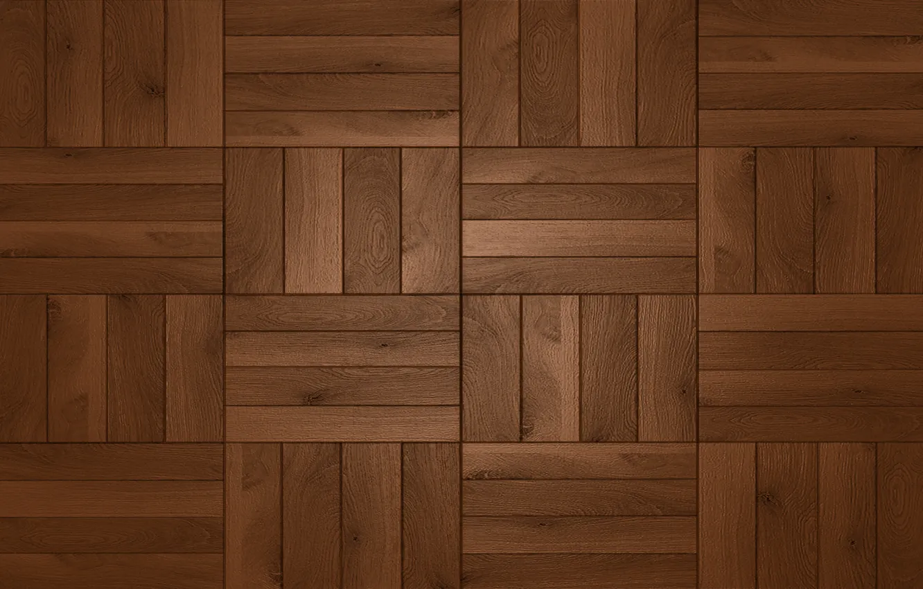 Photo wallpaper wood, square, floor, dark brown shades