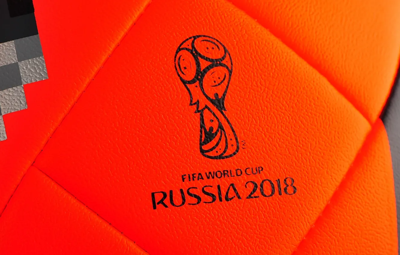 Photo wallpaper orange, red, football, sport, the ball, Russia, Adidas, FIFA