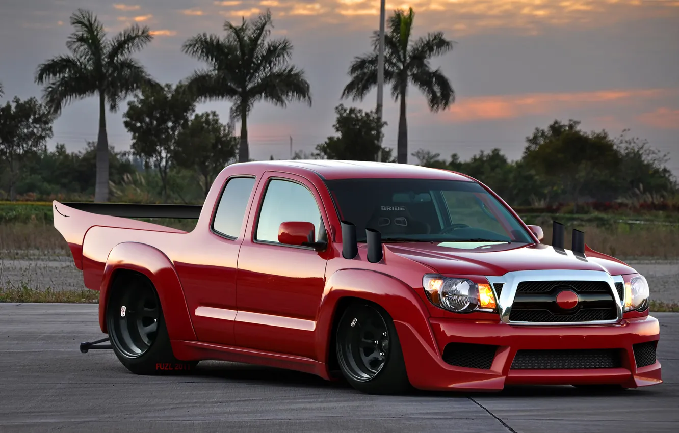 Photo wallpaper Red, Red, Toyota, Power, Power, Toyota, Tacoma, Tacoma