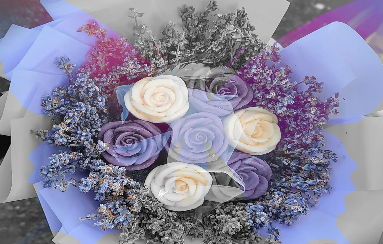 Photo wallpaper flowers, mood, different