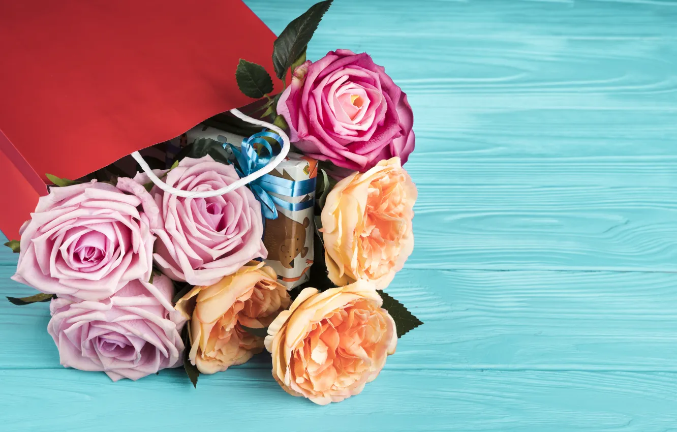 Photo wallpaper flowers, bouquet, packaging, Ana Lukenda