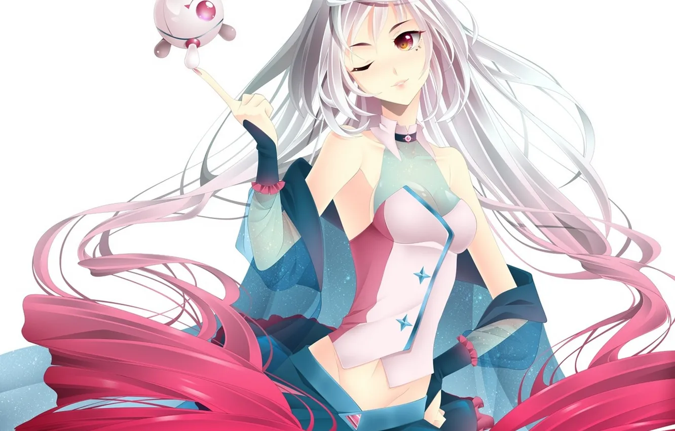 Photo wallpaper girl, balls, art, vocaloid, Vocaloid, wink, shawl, ledogawa