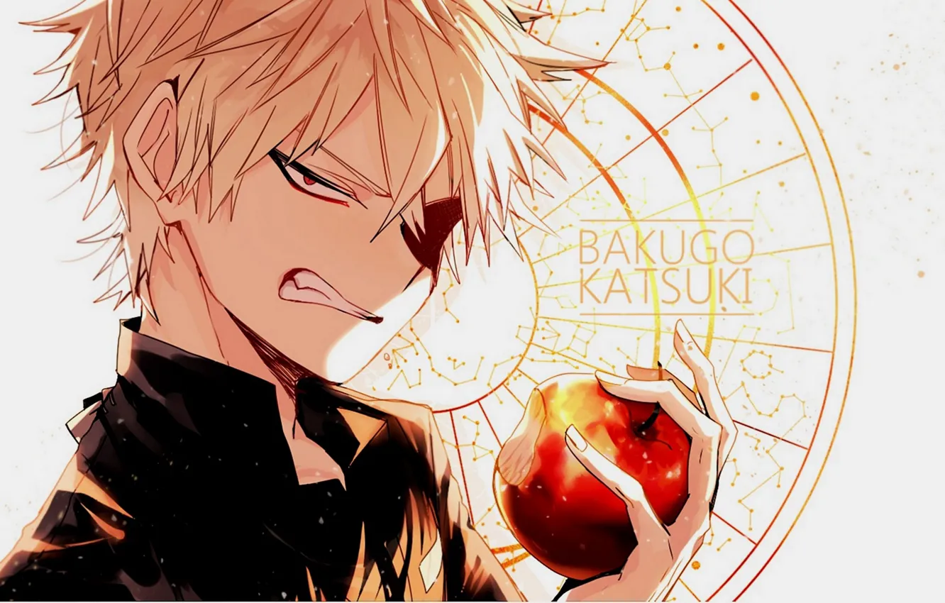 Photo wallpaper look, Apple, anime, art, guy, Boku no Hero Academy, Bakusou Katsuki, My heroic academia