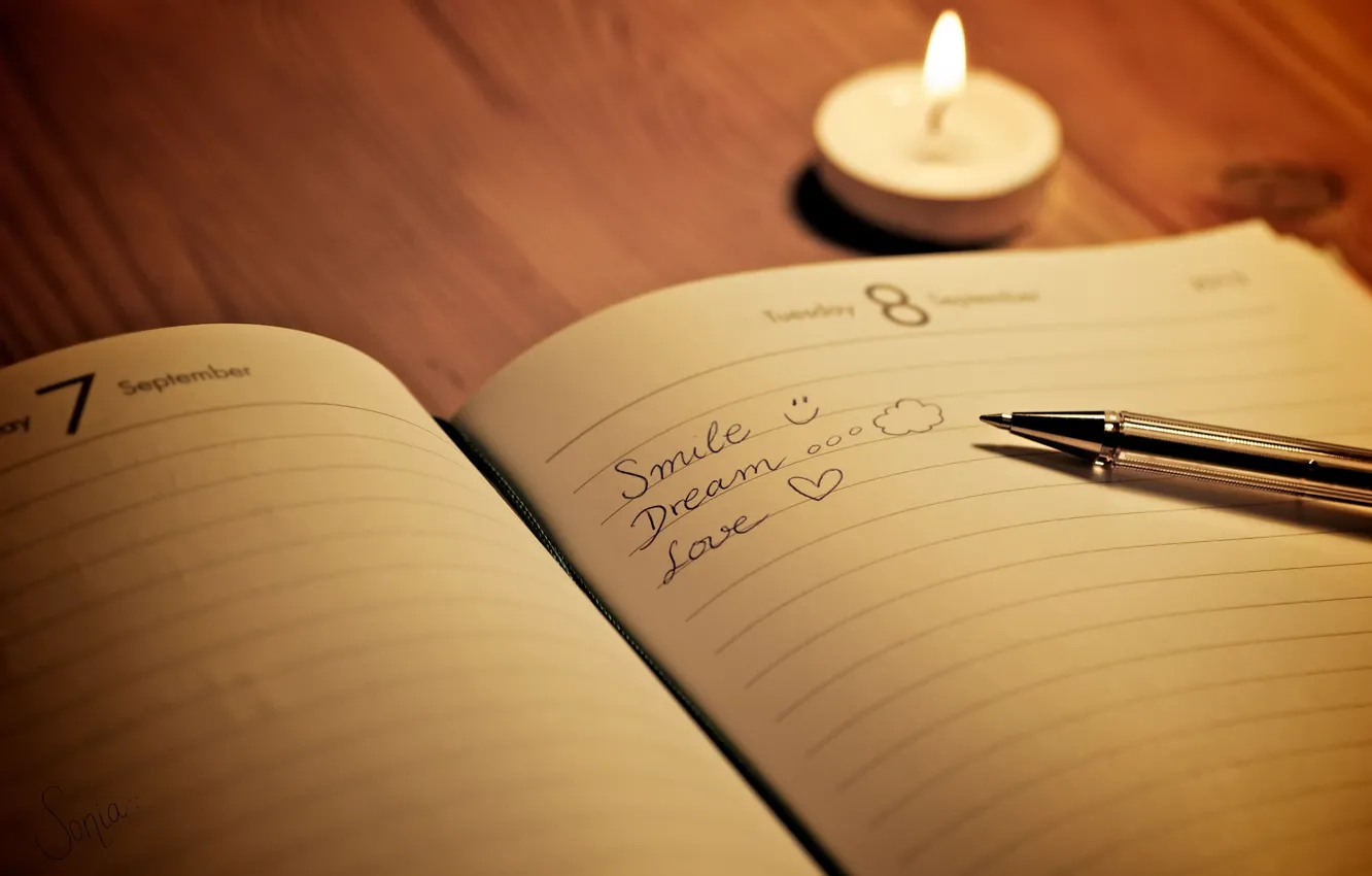 Photo wallpaper mood, words, diary