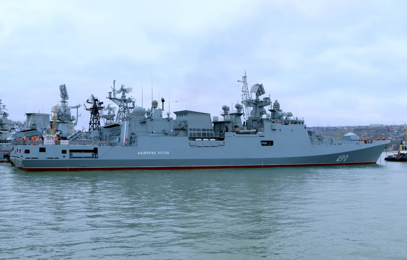 Photo wallpaper frigate, mooring, Sevastopol, Admiral Essen