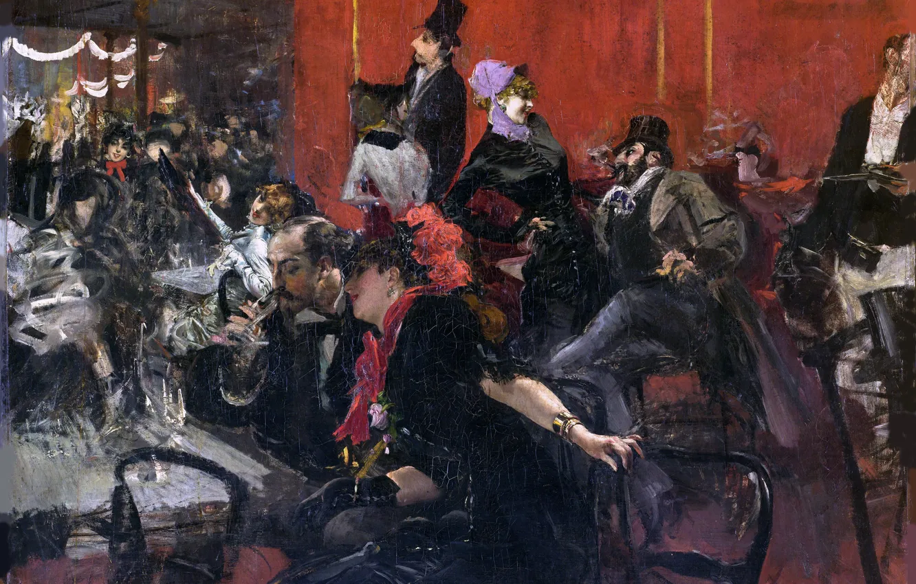 Photo wallpaper woman, people, picture, male, Giovanni Boldini, Giovanni Boldini, Italian genre painter, Festive evening