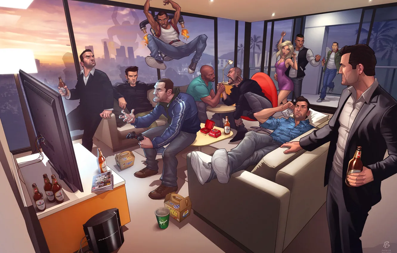 Photo wallpaper Los Angeles, Niko Bellic, Niko Bellic, Johnny Klebitz, Grand Theft Auto Legends, Tommy Vercetti, Johnny, …