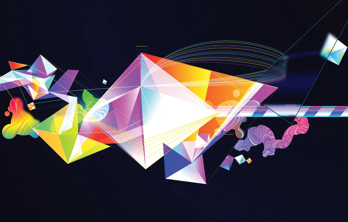 Photo wallpaper line, vector, triangle, Oit8doi2, Bruno Borges