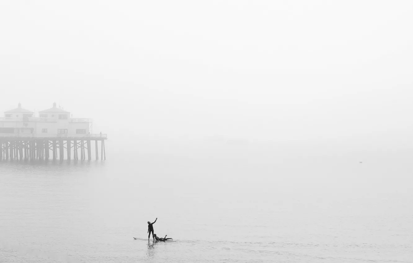 Photo wallpaper sea, people, pierce