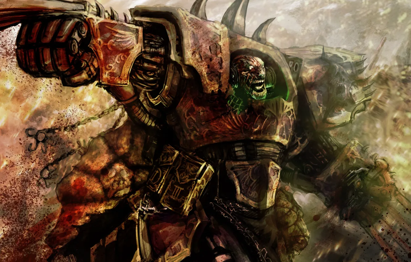 Photo wallpaper blood, armor, Chaos, claws, warhammer 40k, Emperor's Children, Emperor's Children, terminator
