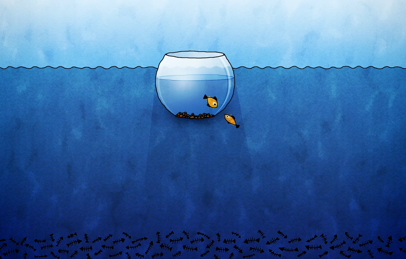 Photo wallpaper figure, aquarium, fish