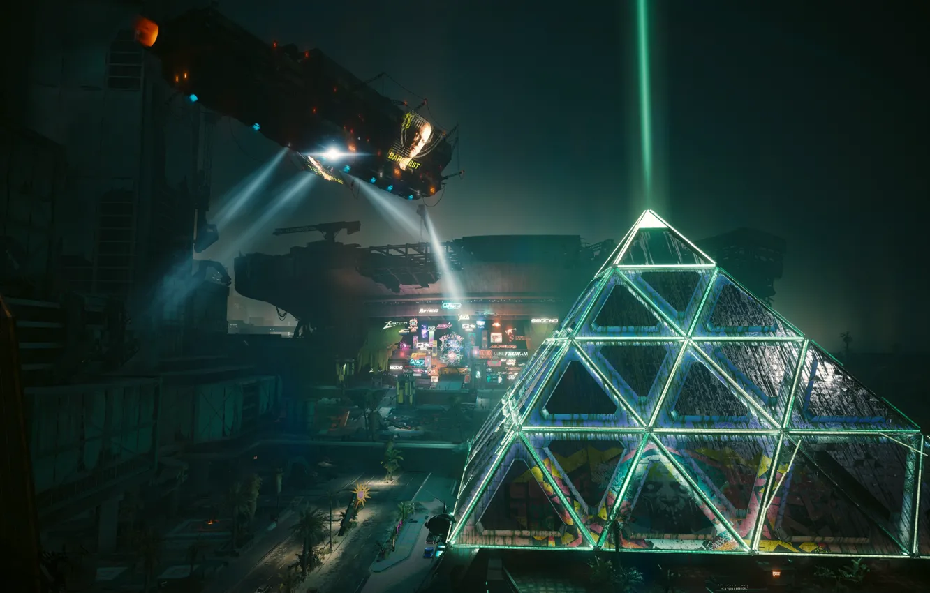 Photo wallpaper Cyberpunk 2077, Cyberpunk 2077 Phantom Liberty, dog city