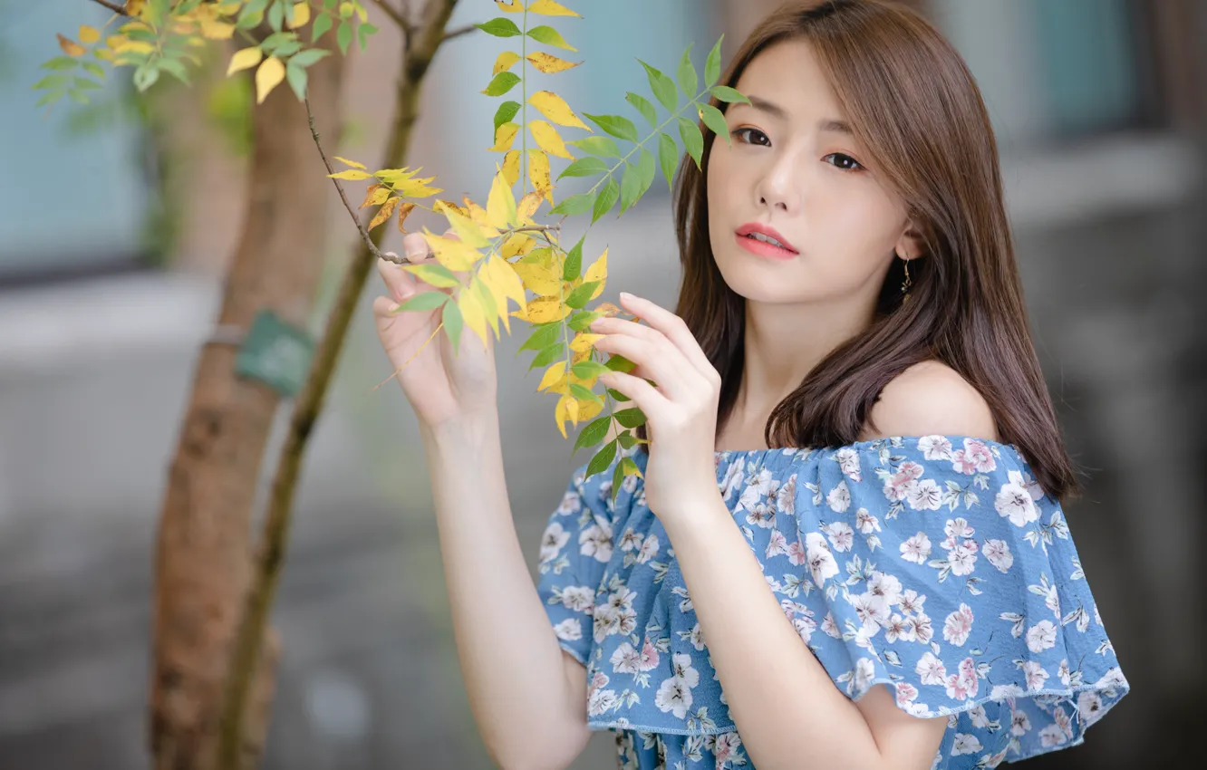 Photo wallpaper girl, woman, asian, cute