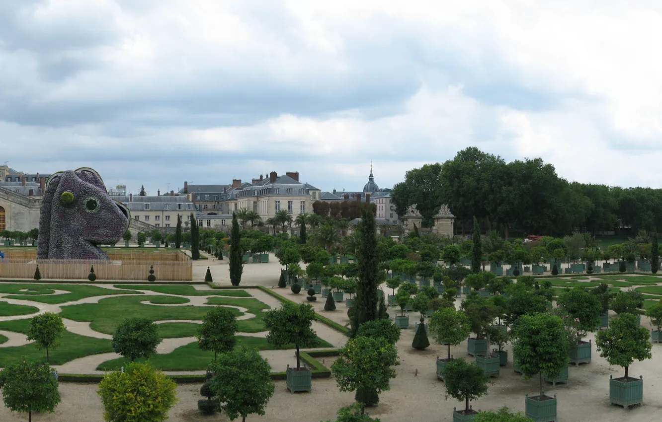 Photo wallpaper Francia, castillo, trees, Versalles, Invernadero, palace
