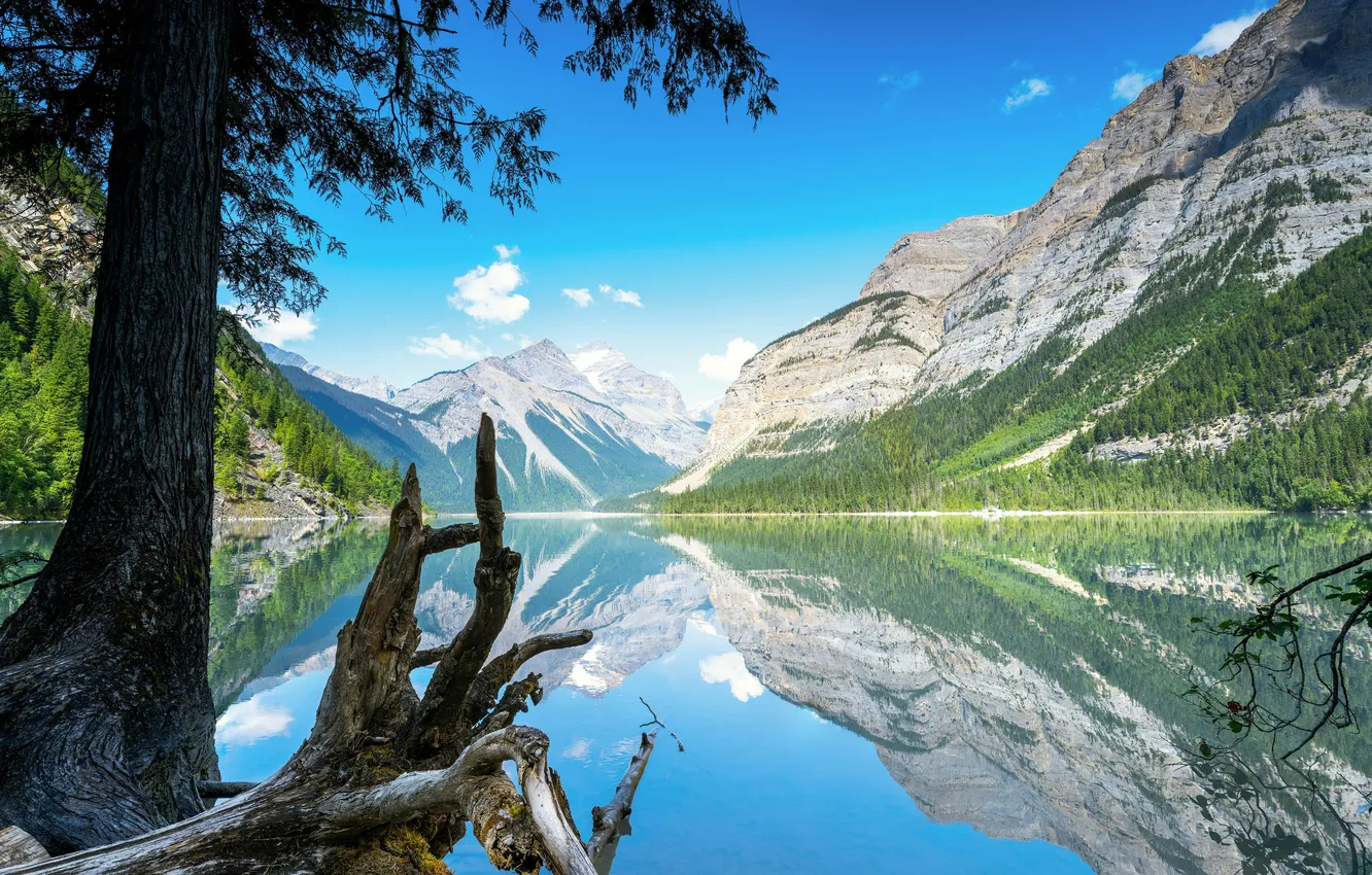 Photo wallpaper Mountains, Lake, Canada, Canada, British Columbia, British Columbia, Kinney Lake, The beauty of nature